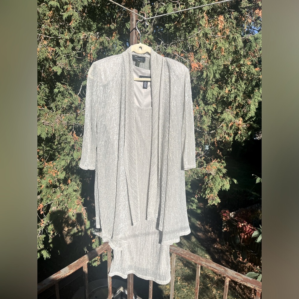 Silver 2 piece jacket and dress 12. R &M Richards. NWOT